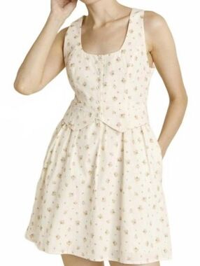 AUREUM floral vest mini dress Cottagecore Small